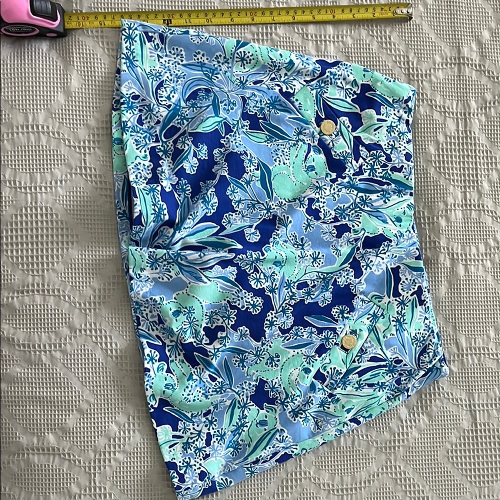 Lilly Pulitzer Blue and Green Floral Skort